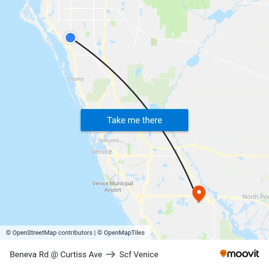 Beneva Rd @ Curtiss Ave to Scf Venice map