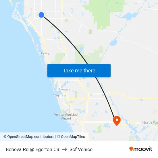 Beneva Rd @ Egerton Cir to Scf Venice map