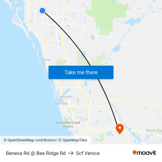 Beneva Rd @ Bee Ridge Rd to Scf Venice map