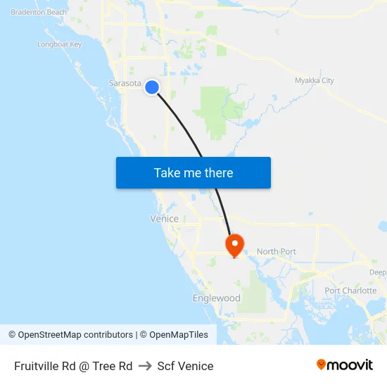 Fruitville Rd @ Tree Rd to Scf Venice map