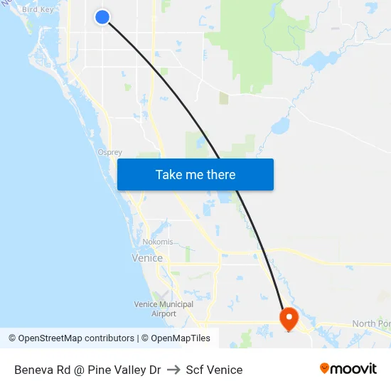 Beneva Rd @ Pine Valley Dr to Scf Venice map