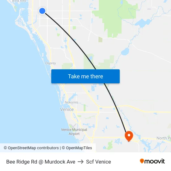 Bee Ridge Rd @ Murdock Ave to Scf Venice map