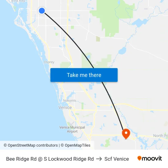 Bee Ridge Rd @ S Lockwood Ridge Rd to Scf Venice map