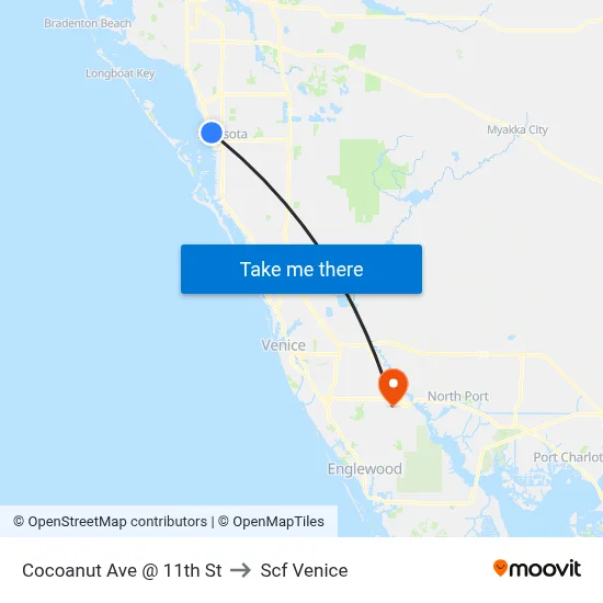 Cocoanut Ave @ 11th St to Scf Venice map