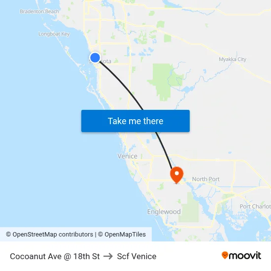 Cocoanut Ave @ 18th St to Scf Venice map