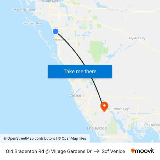Old Bradenton Rd @ Village Gardens Dr to Scf Venice map