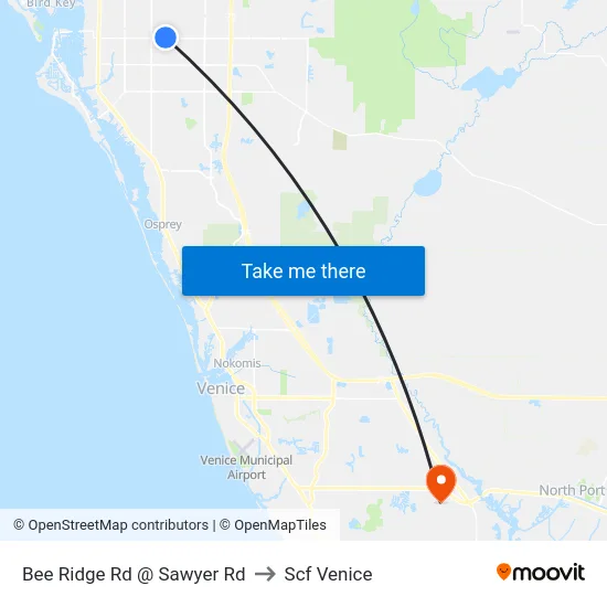 Bee Ridge Rd @ Sawyer Rd to Scf Venice map