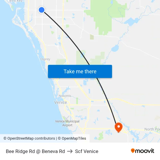Bee Ridge Rd @ Beneva Rd to Scf Venice map