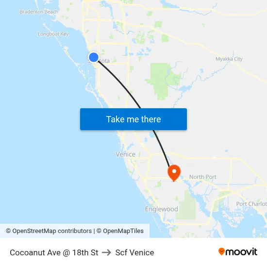 Cocoanut Ave @ 18th St to Scf Venice map