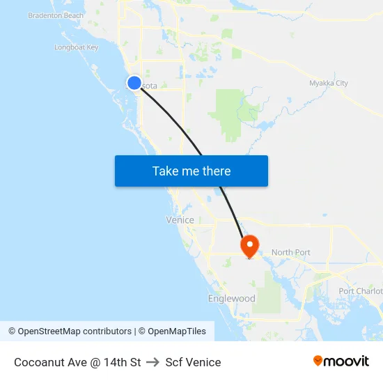 Cocoanut Ave @ 14th St to Scf Venice map