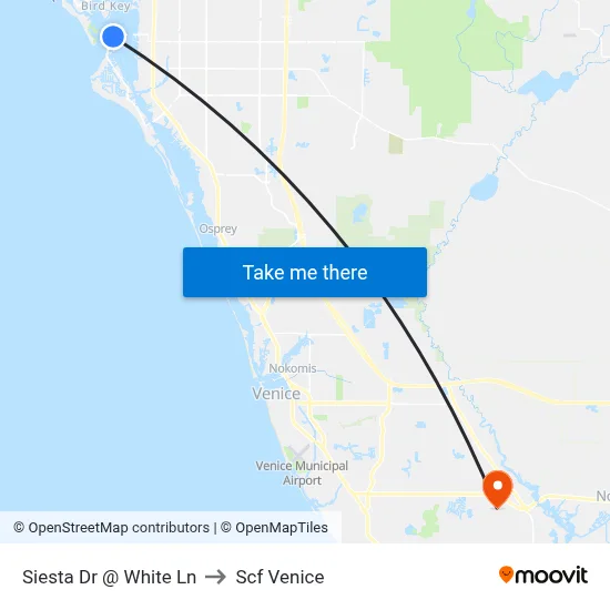 Siesta Dr @ White Ln to Scf Venice map