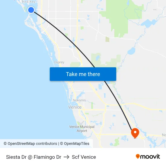 Siesta Dr @ Flamingo Dr to Scf Venice map