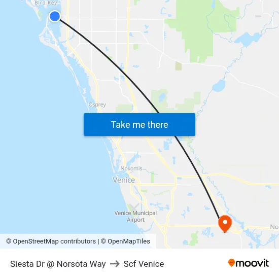 Siesta Dr @ Norsota Way to Scf Venice map