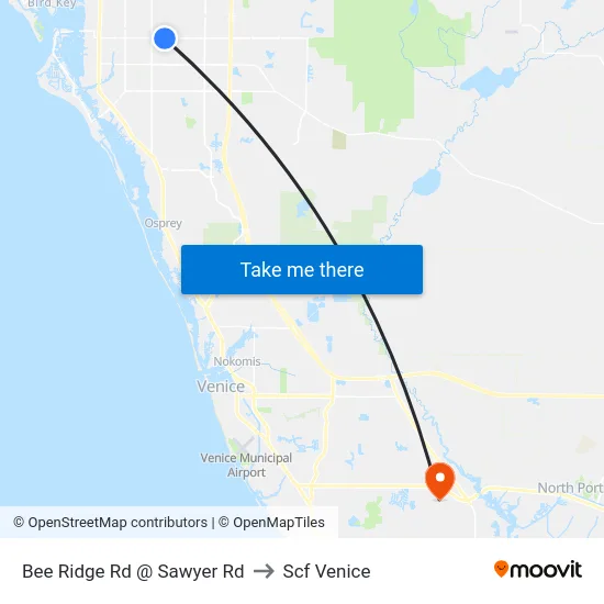 Bee Ridge Rd @ Sawyer Rd to Scf Venice map