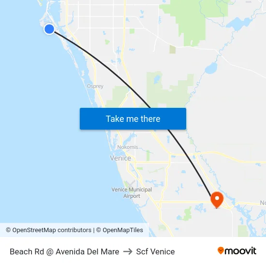 Beach Rd @ Avenida Del Mare to Scf Venice map