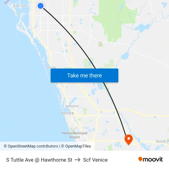 S Tuttle Ave @ Hawthorne St to Scf Venice map