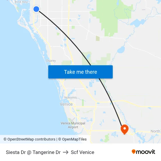 Siesta Dr @ Tangerine Dr to Scf Venice map