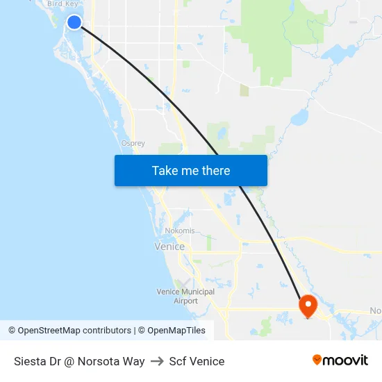 Siesta Dr @ Norsota Way to Scf Venice map