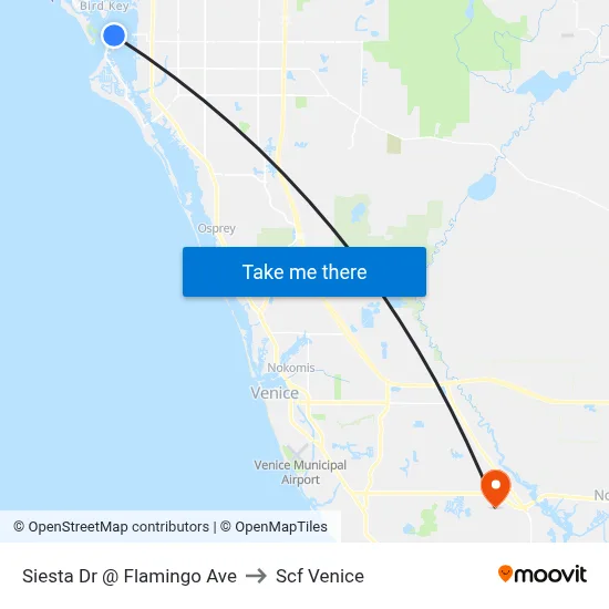 Siesta Dr @ Flamingo Ave to Scf Venice map