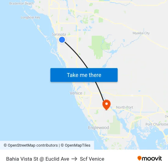 Bahia Vista St @ Euclid Ave to Scf Venice map