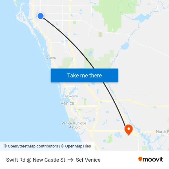 Swift Rd @ New Castle St to Scf Venice map