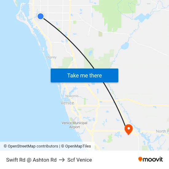 Swift Rd @ Ashton Rd to Scf Venice map