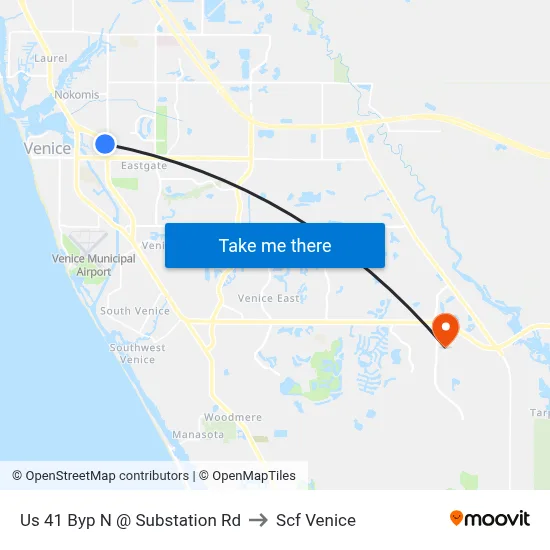 Us 41 Byp N @ Substation Rd to Scf Venice map