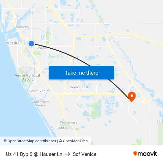 Us 41 Byp S @ Hauser Ln to Scf Venice map