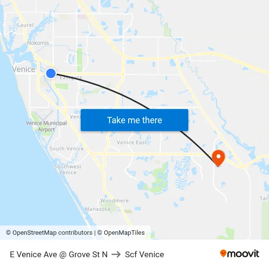 E Venice Ave @ Grove St N to Scf Venice map