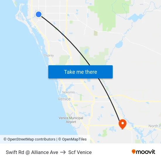 Swift Rd @ Alliance Ave to Scf Venice map