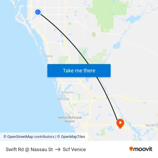 Swift Rd @ Nassau St to Scf Venice map