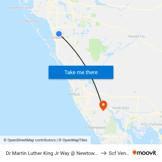 Dr Martin Luther King Jr Way @ Newtown Blvd to Scf Venice map