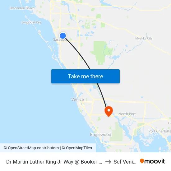 Dr Martin Luther King Jr Way @ Booker Ave to Scf Venice map