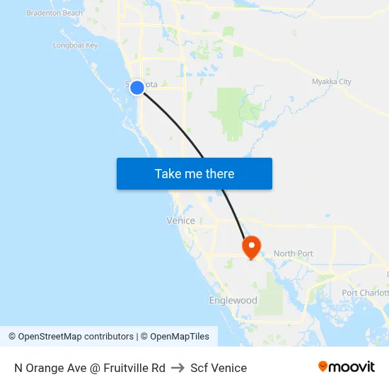 N Orange Ave @ Fruitville Rd to Scf Venice map