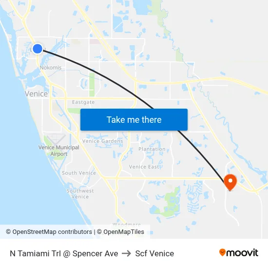 N Tamiami Trl @ Spencer Ave to Scf Venice map