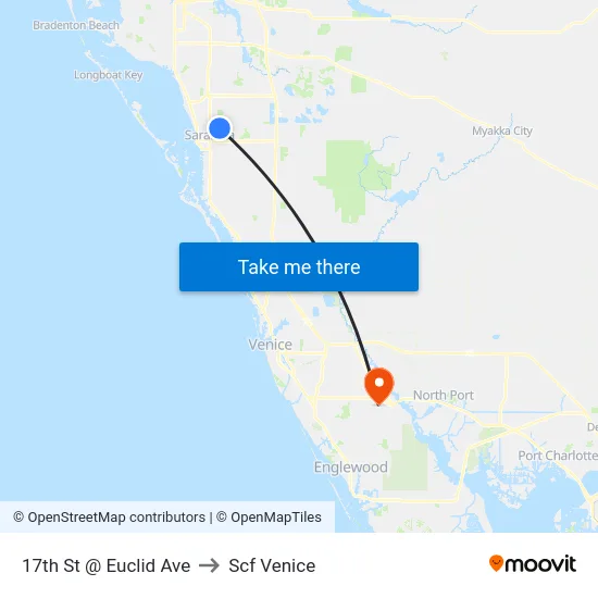 17th St @ Euclid Ave to Scf Venice map