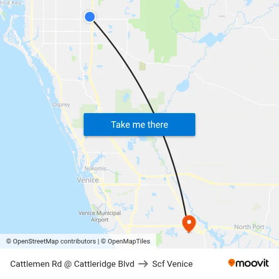 Cattlemen Rd @ Cattleridge Blvd to Scf Venice map