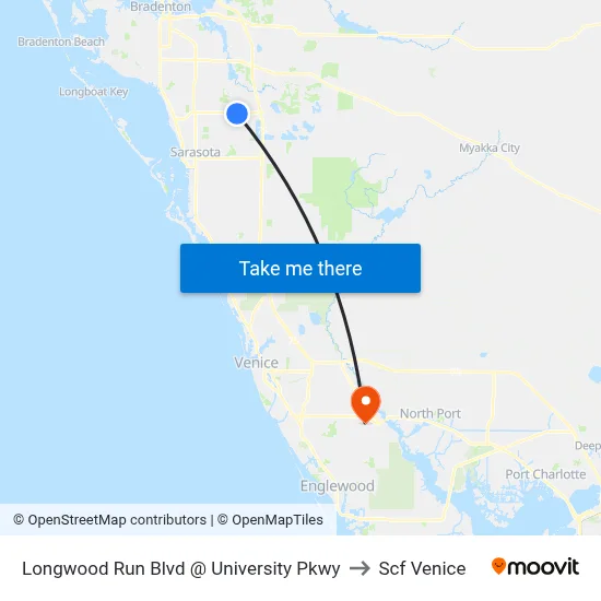 Longwood Run Blvd @ University Pkwy to Scf Venice map