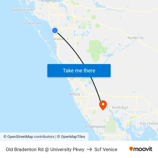 Old Bradenton Rd @ University Pkwy to Scf Venice map