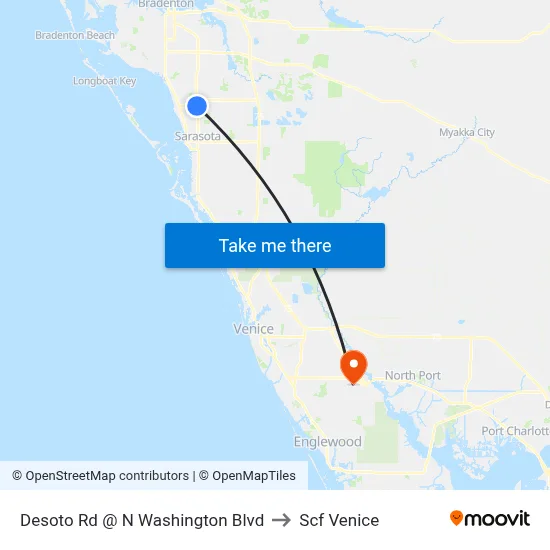 Desoto Rd @ N Washington Blvd to Scf Venice map