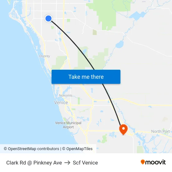 Clark Rd @ Pinkney Ave to Scf Venice map