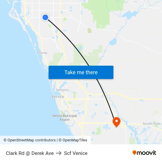 Clark Rd @ Derek Ave to Scf Venice map