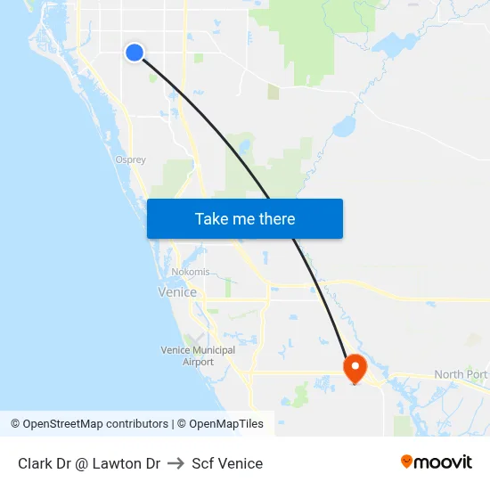 Clark Dr @ Lawton Dr to Scf Venice map
