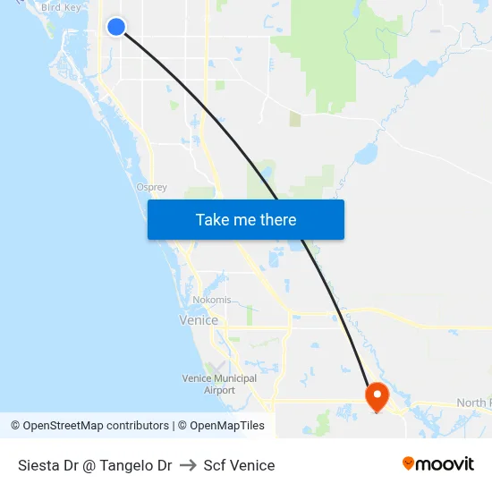 Siesta Dr @ Tangelo Dr to Scf Venice map