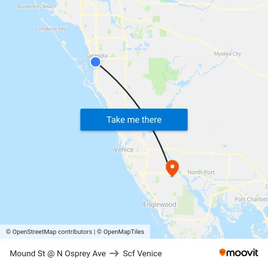 Mound St @ N Osprey Ave to Scf Venice map