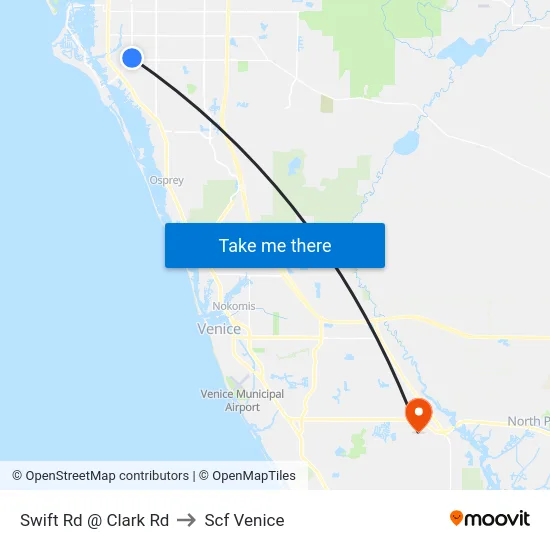 Swift Rd @ Clark Rd to Scf Venice map