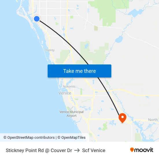 Stickney Point Rd @ Couver Dr to Scf Venice map