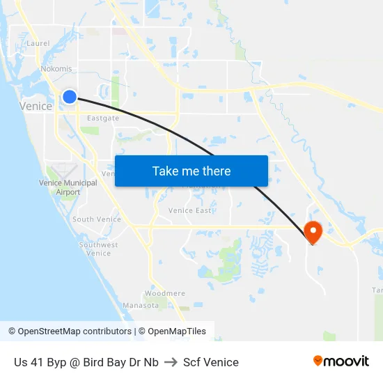 Us 41 Byp @ Bird Bay Dr Nb to Scf Venice map