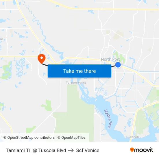 Tamiami Trl @ Tuscola Blvd to Scf Venice map