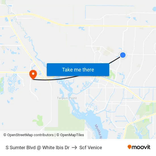 S Sumter Blvd @ White Ibis Dr to Scf Venice map